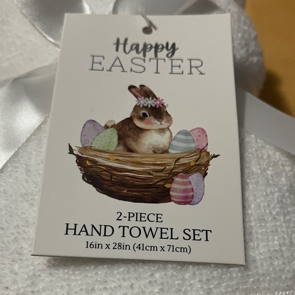 Easter Bunny Hand Towel Set - White - Picture 2 of 3